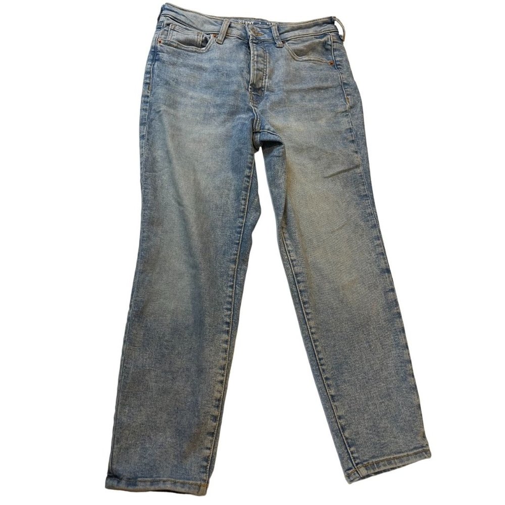 Old Navy Women Jeans Straight Leg Extra Stretch Secret Smooth Pockets Blue SZ 6S